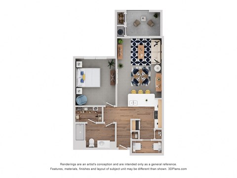 Miller Floor Plan at Cedars of Elk Drive 55+ Apartments, Burleson